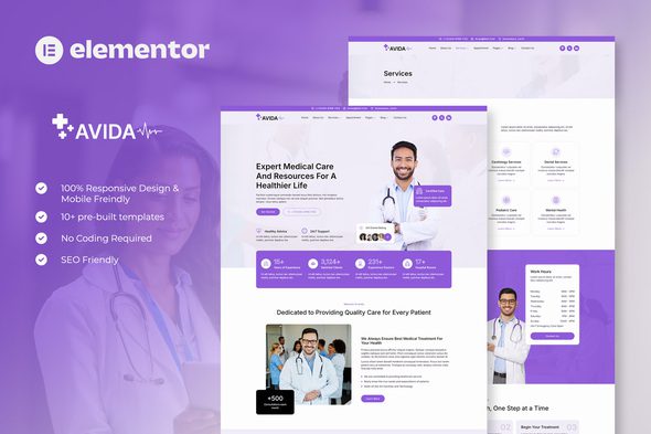 Avida – Health and Medical Elementor Template Kit